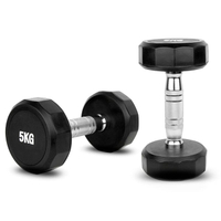 Seti 12 za Dumbbells Zilizofunikwa kwa Mpira wa Upande (2.5KG hadi 50KG)