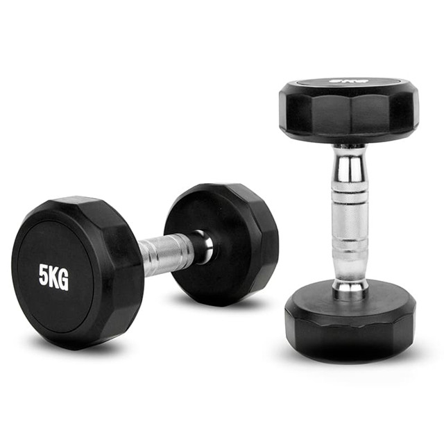 12 సైడ్ రబ్బర్ కోటెడ్ డంబెల్స్ సెట్ (2.5KG నుండి 50KG)