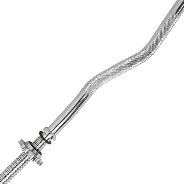 47-Ich EZ Curl Bar ni Threaded Spin-Lock Collars ye