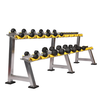 Beurat-Tugas 2-Tier rak jeung Hex Dumbbell Set