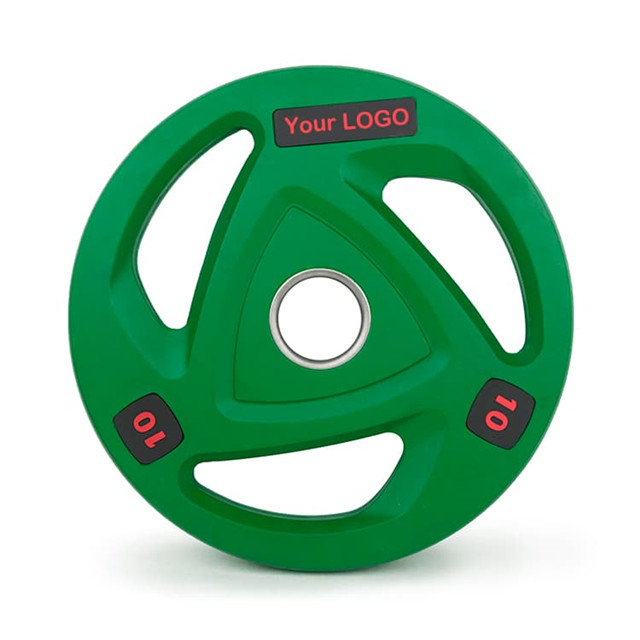 แผ่นน้ำหนักโอลิมปิกไตรกริปยางสี (1.25KG ถึง 25KG)